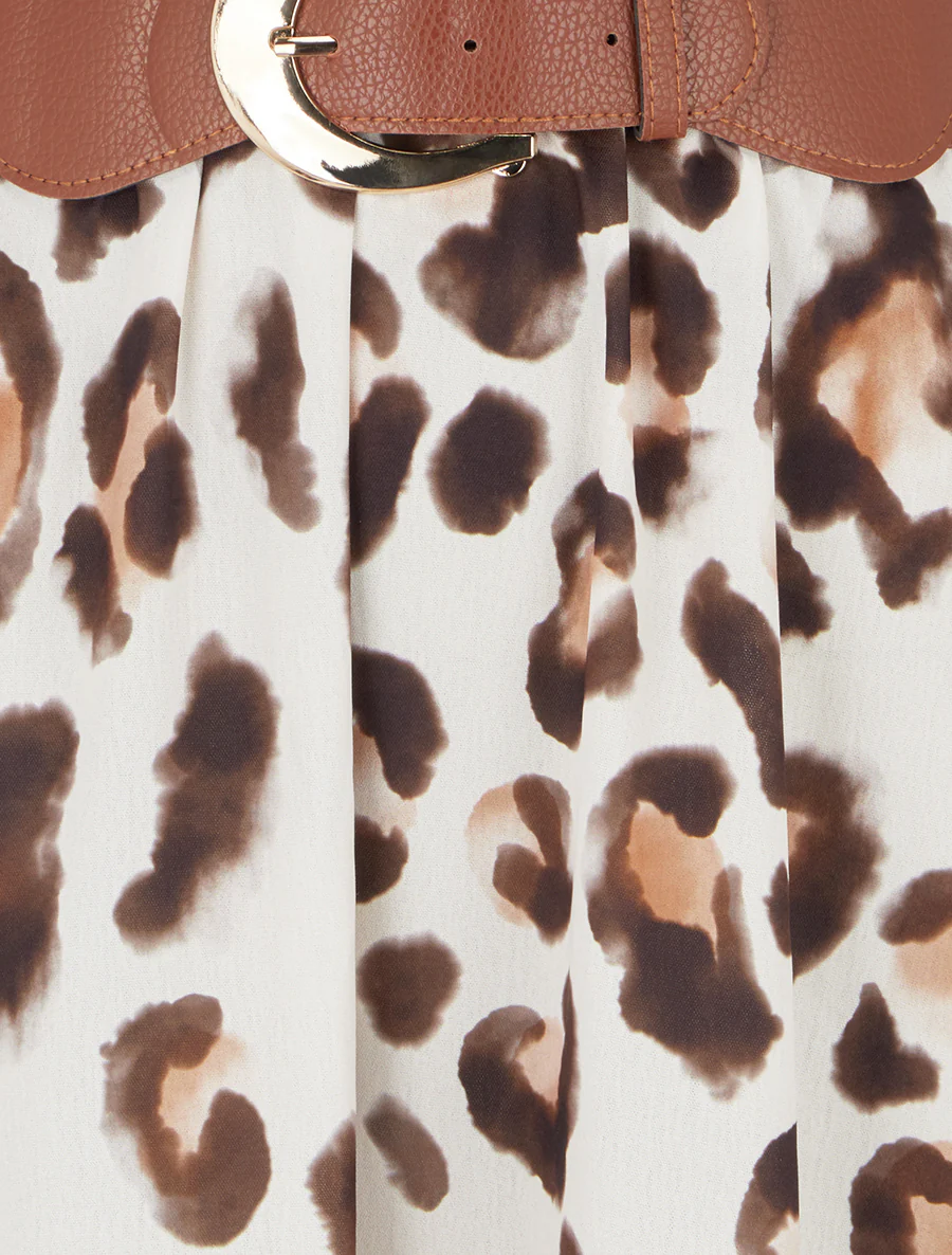 Mouwloze jurk met luipaardprint - Bruin - Image 3