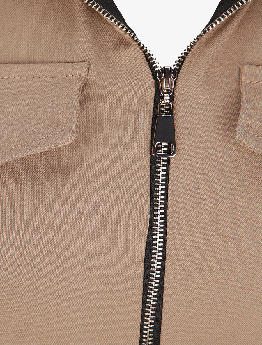 Mouwloze jurk met riem - camel - Image 3