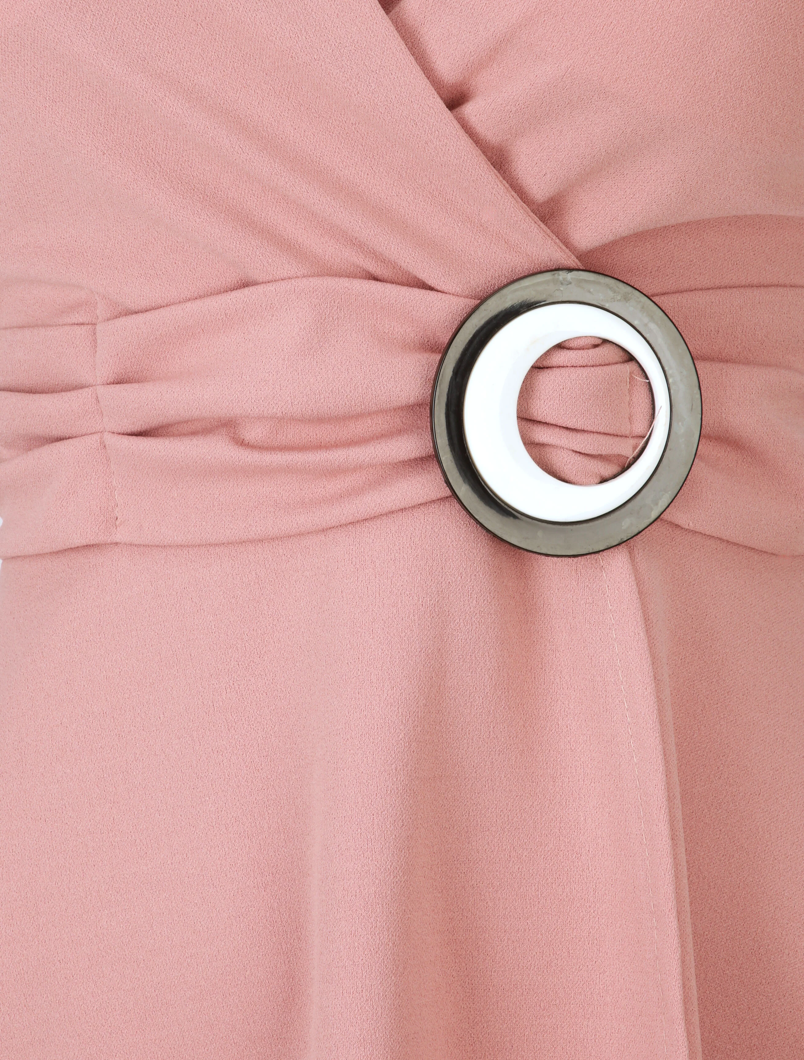 Mouwloze plooirok met ronde knoopdetail - Poederroze - Image 3