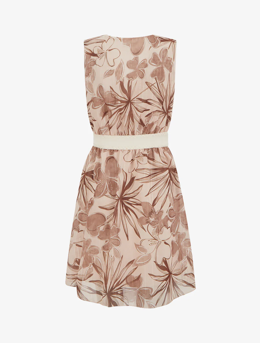 Mouwloze skaterjurk met bloemenprint - Bruin - Image 2
