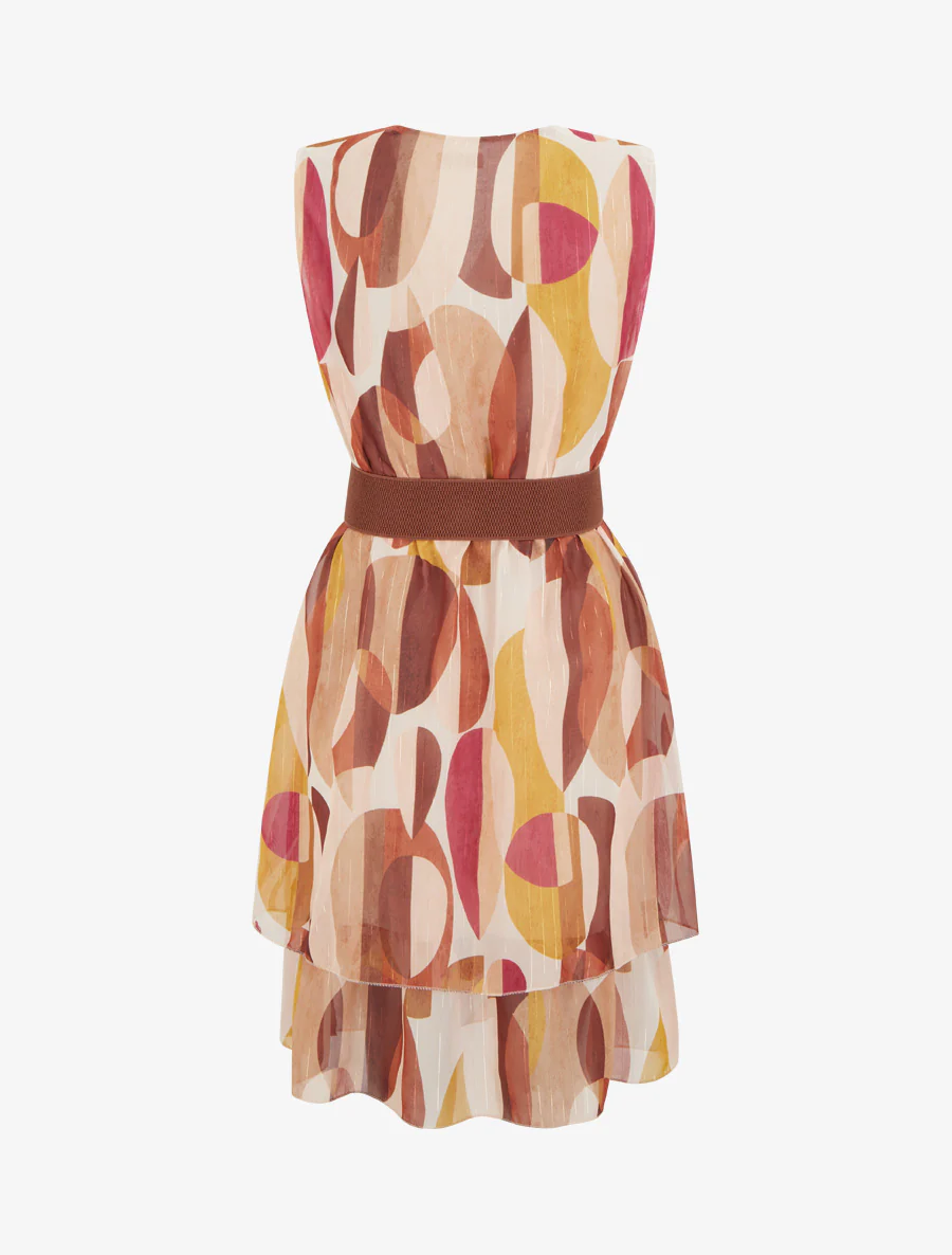 Mouwloze skaterjurk met fantasieprint - Bruin - Image 2
