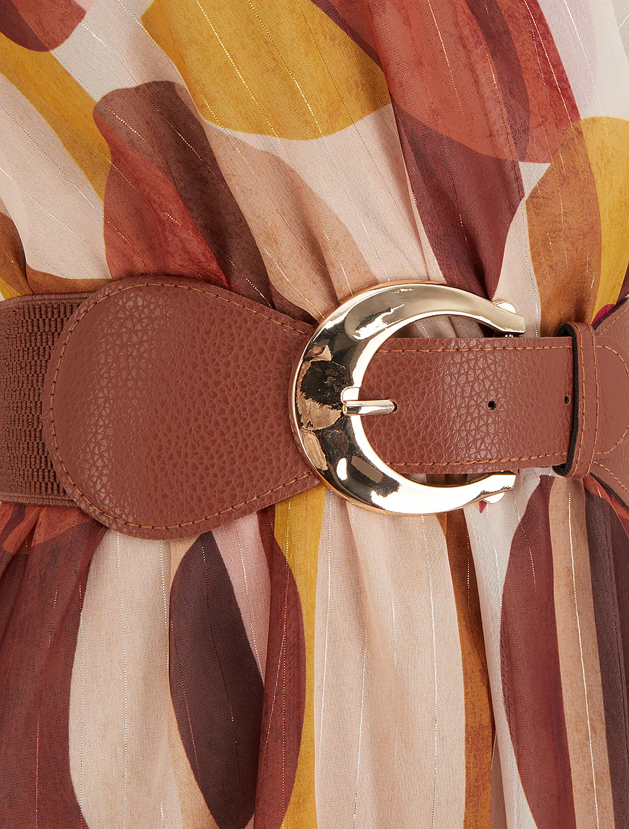 Mouwloze skaterjurk met fantasieprint - Bruin - Image 3