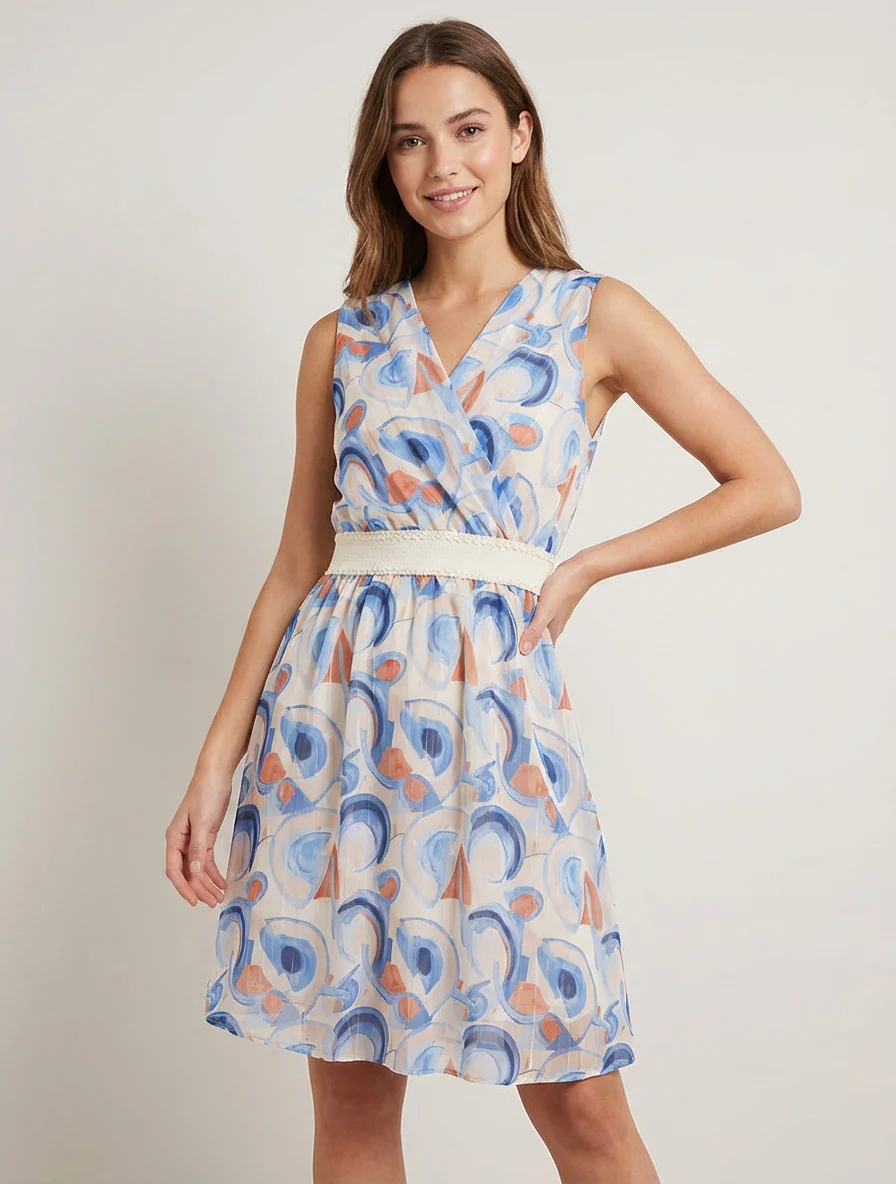 Mouwloze skaterjurk met grafische print - Lichtblauw - Image 4