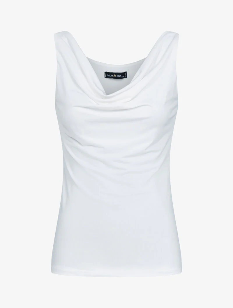Mouwloze top met coltrui - wit