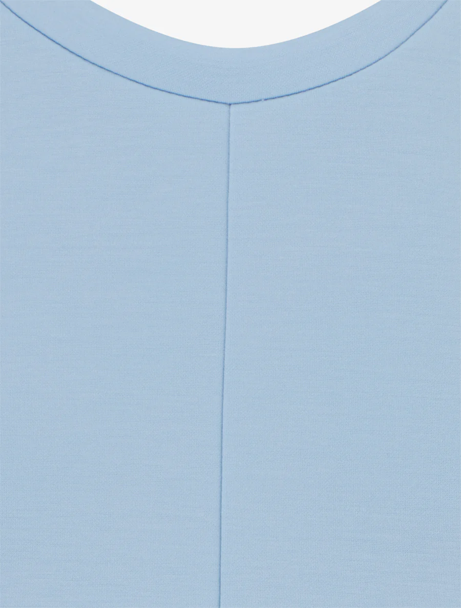 Mouwloze top met gedrapeerd effect en knopen. - Lichtblauw - Image 3
