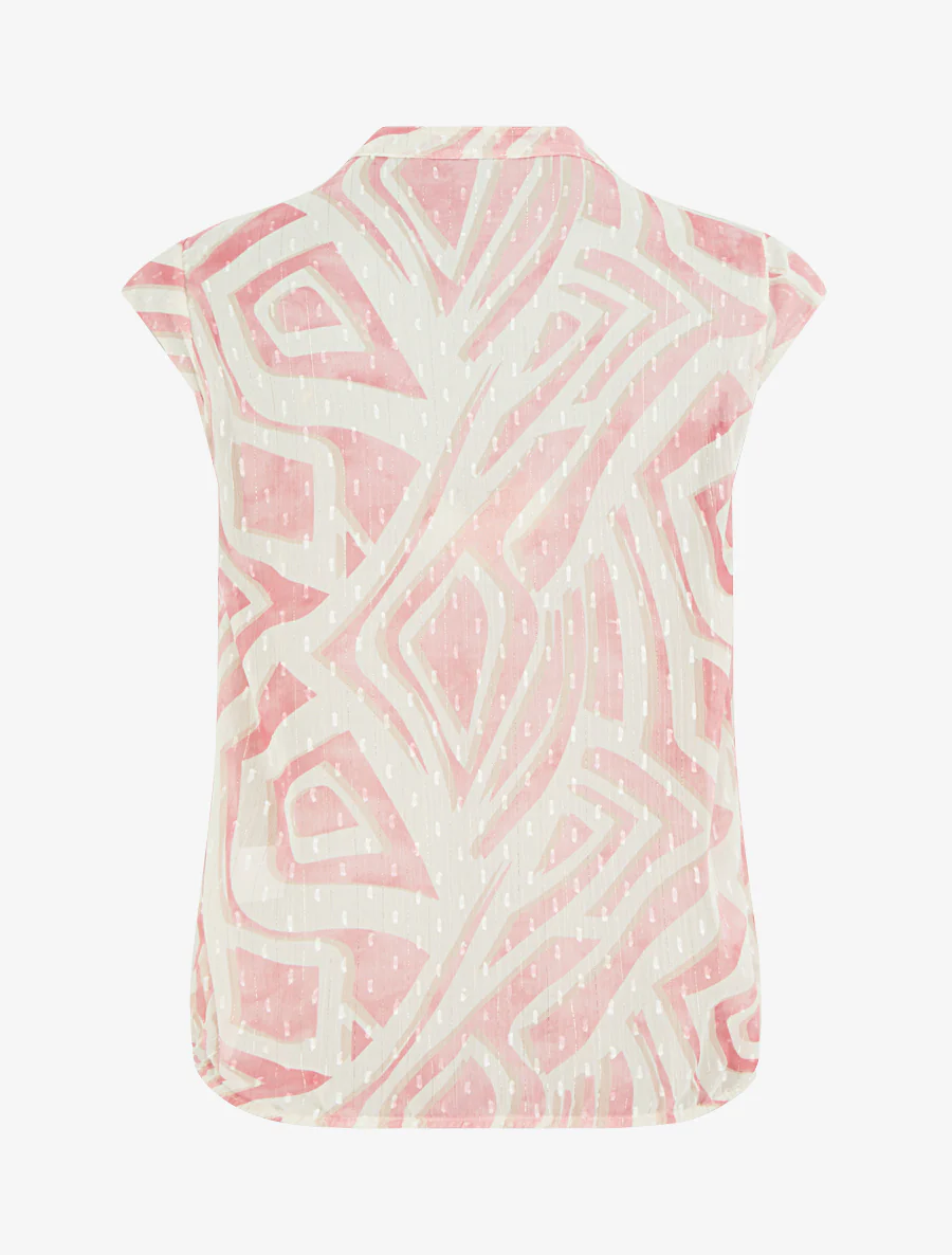 Mouwloze top met grafische print - Roos - Image 2