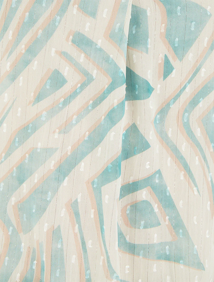 Mouwloze top met grafische print - Turkoois - Image 3