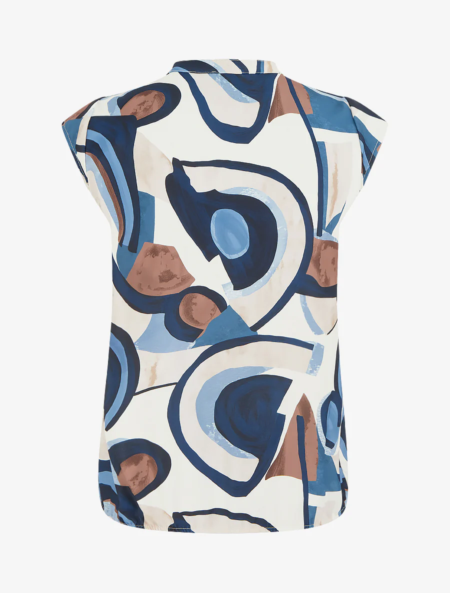 Mouwloze top met grafische print - Marine - Image 2