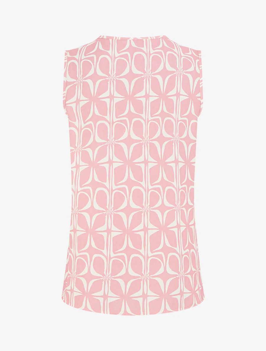 Mouwloze top met grafische print - Roos - Image 2