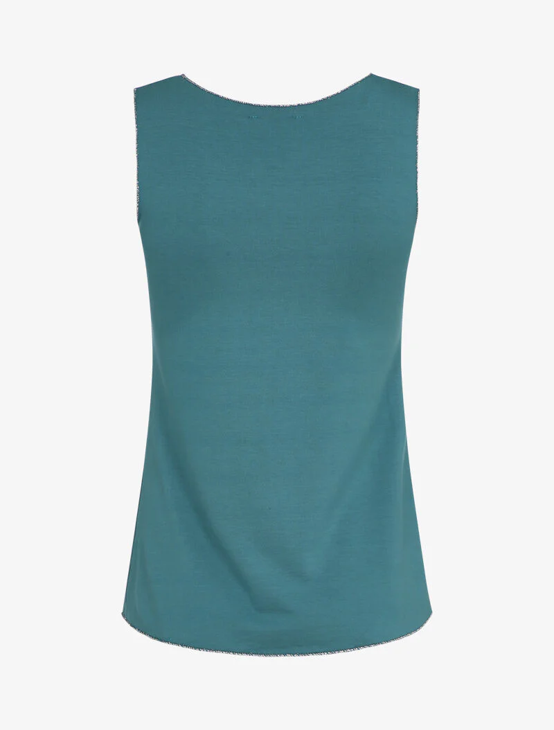Mouwloze top met iriserende details - Blauw - Image 2