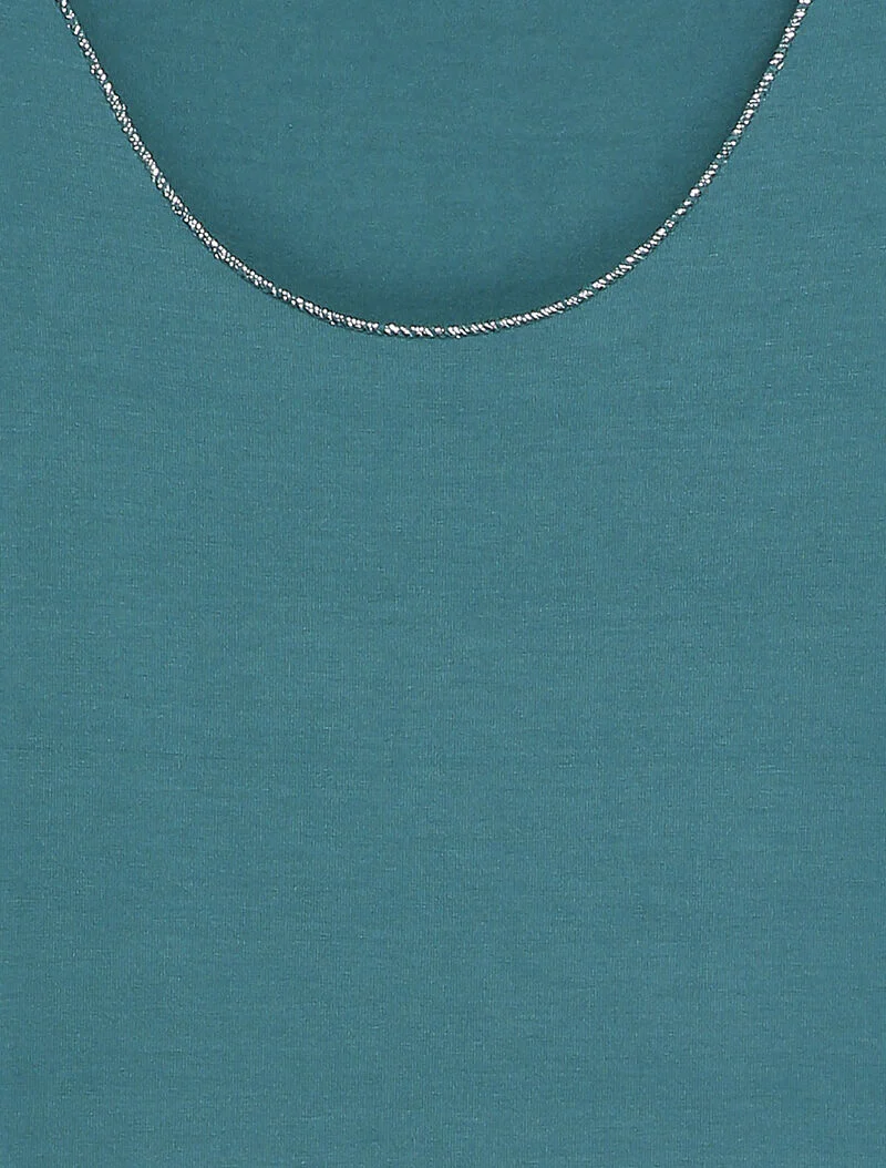 Mouwloze top met iriserende details - Blauw - Image 3