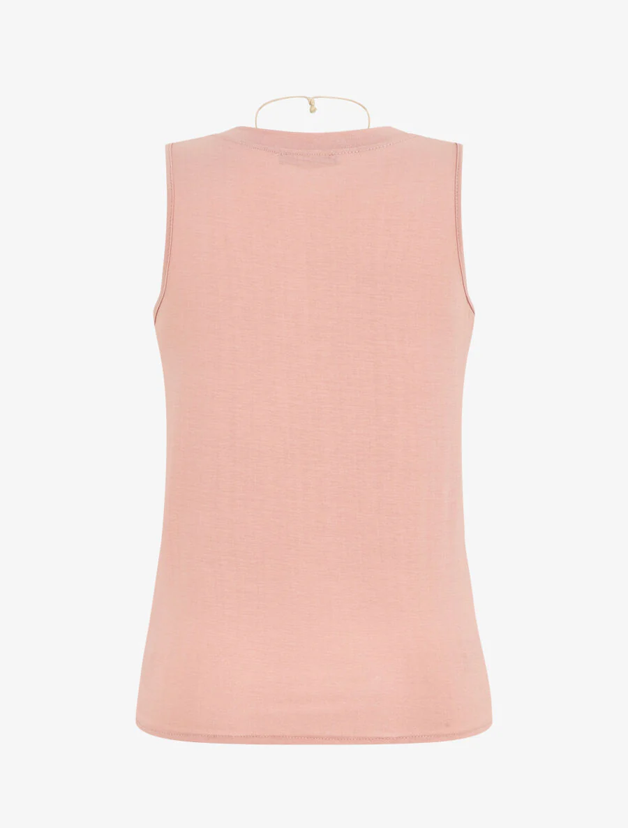 Mouwloze top met knoop - Roze - Image 2