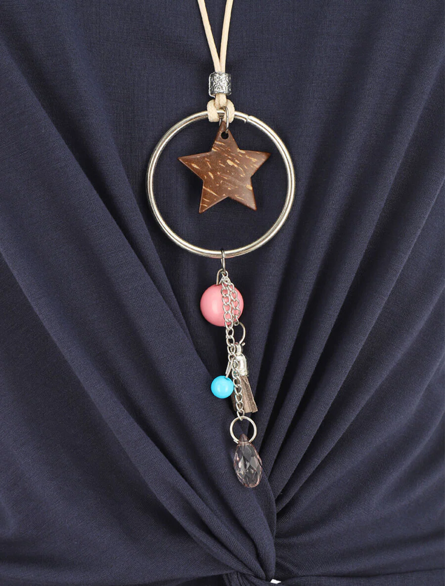 Mouwloze top met knoop - Donkerblauw - Image 3