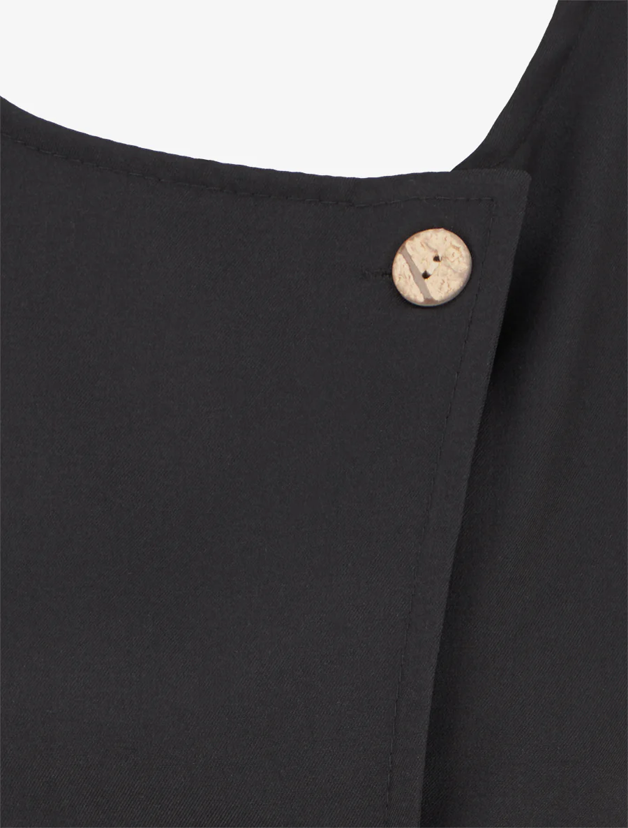 Mouwloze top met knopen - Zwart - Image 3