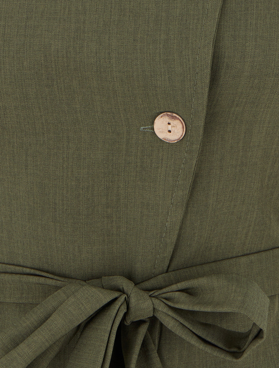 Mouwloze top met knopen - Kaki - Image 3
