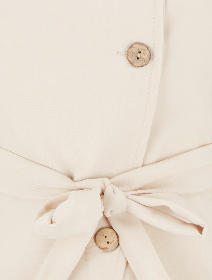 Mouwloze top met knopen - Beige - Image 3