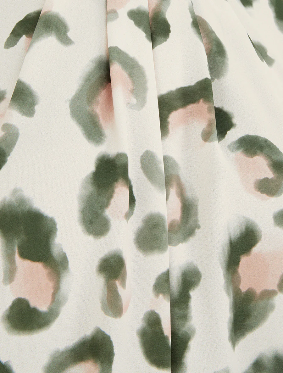 Mouwloze top met luipaardprint - Kaki - Image 3