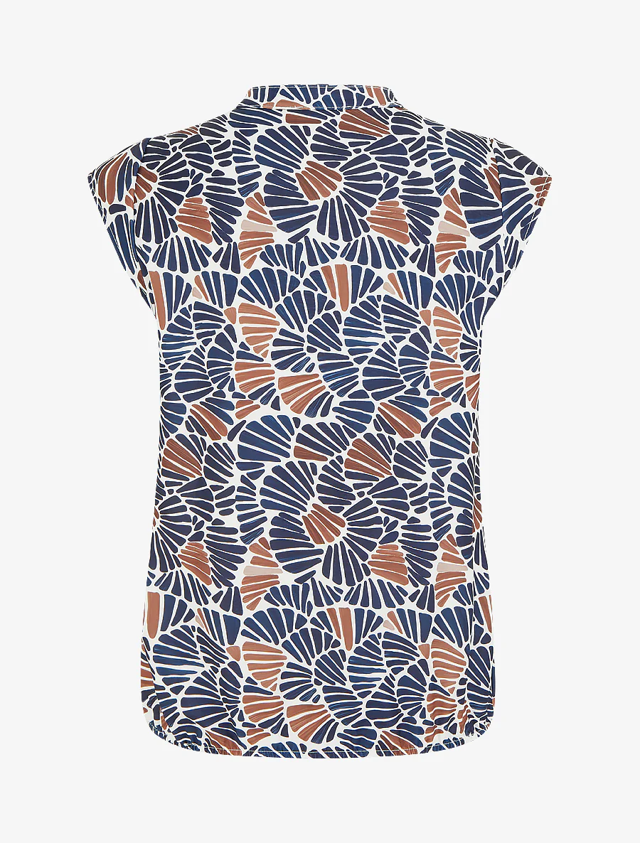 Mouwloze top met mozaïekprint - Marine - Image 2