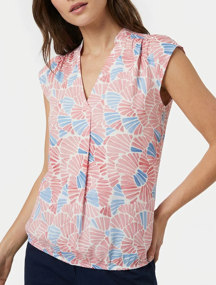 Mouwloze top met mozaïekprint - Roos - Image 4