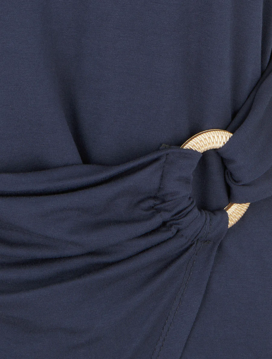 Mouwloze top met ringdetails - Marine - Image 3
