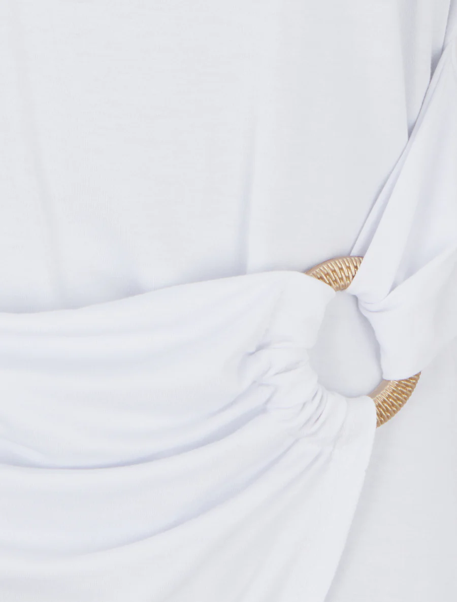 Mouwloze top met ringdetails - Wit - Image 3