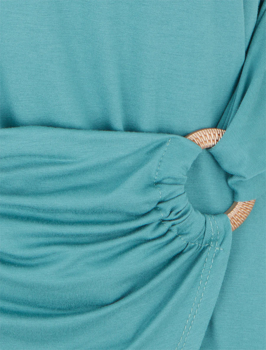 Mouwloze top met ringdetails - Turkoois - Image 3