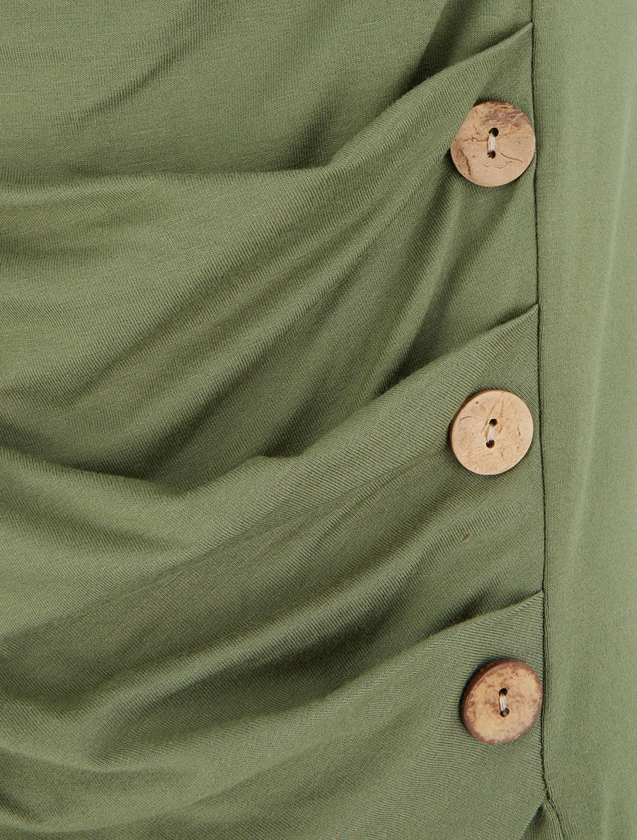 Mouwloze top met ronde hals. - Kaki - Image 3