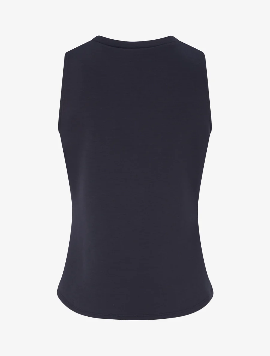 Mouwloze top met sierstuk inzet. - Marine - Image 2