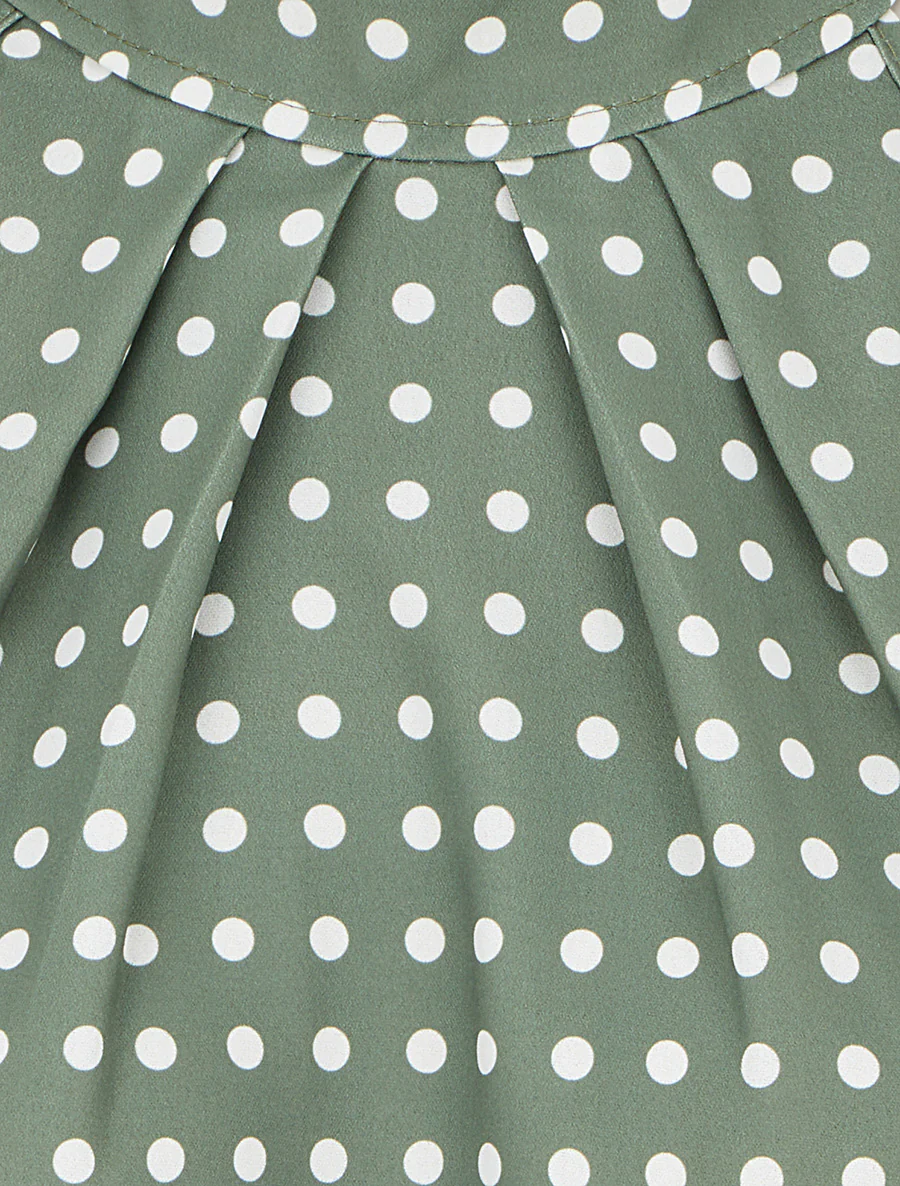 Mouwloze top met stippenprint - Kaki - Image 3