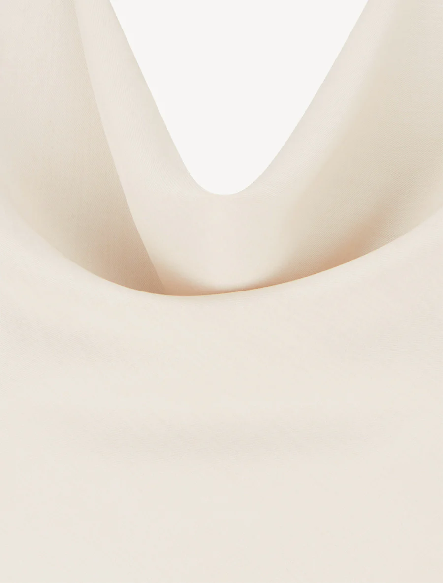 Mouwloze top met watervalhalslijn. - Beige - Image 3