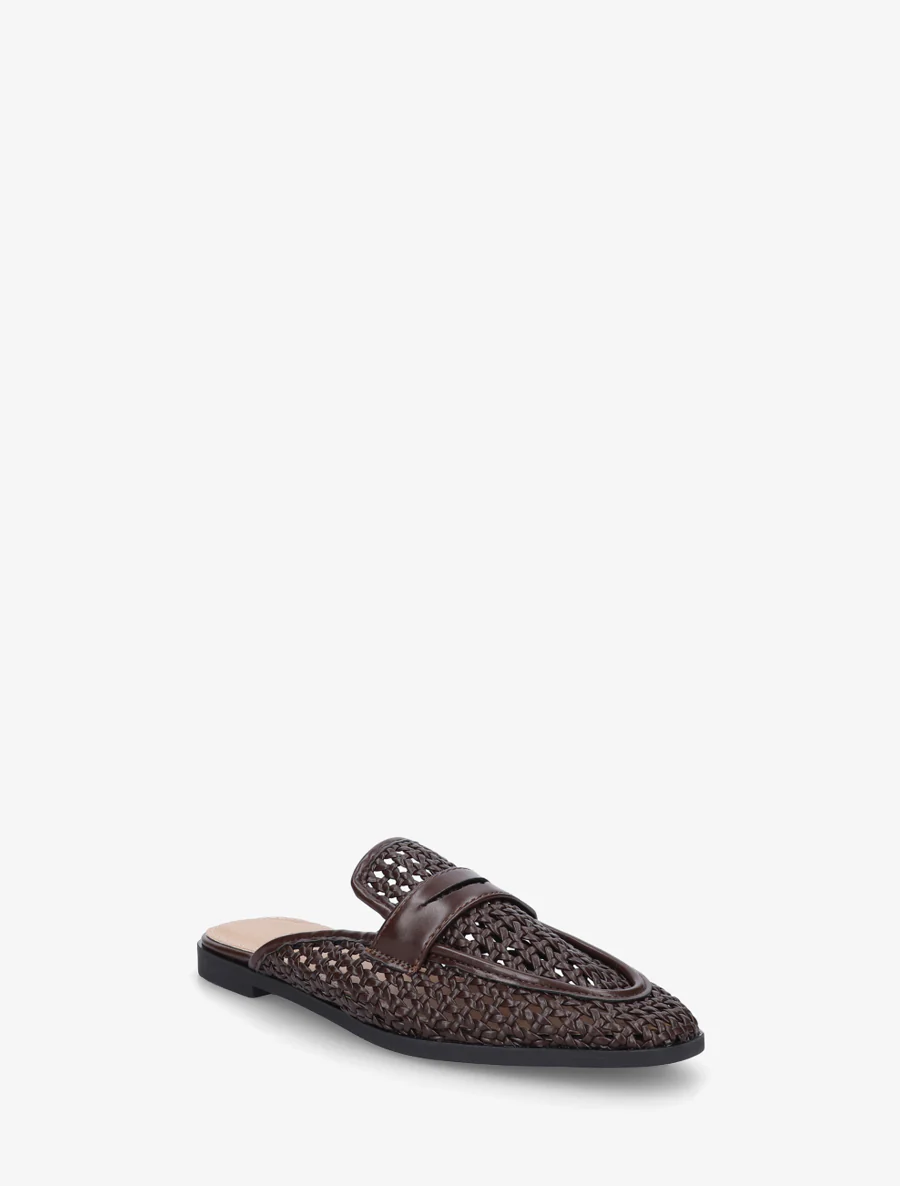 Muiltjes in mocassin-stijl met gevlochten effect - Bruin - Image 2