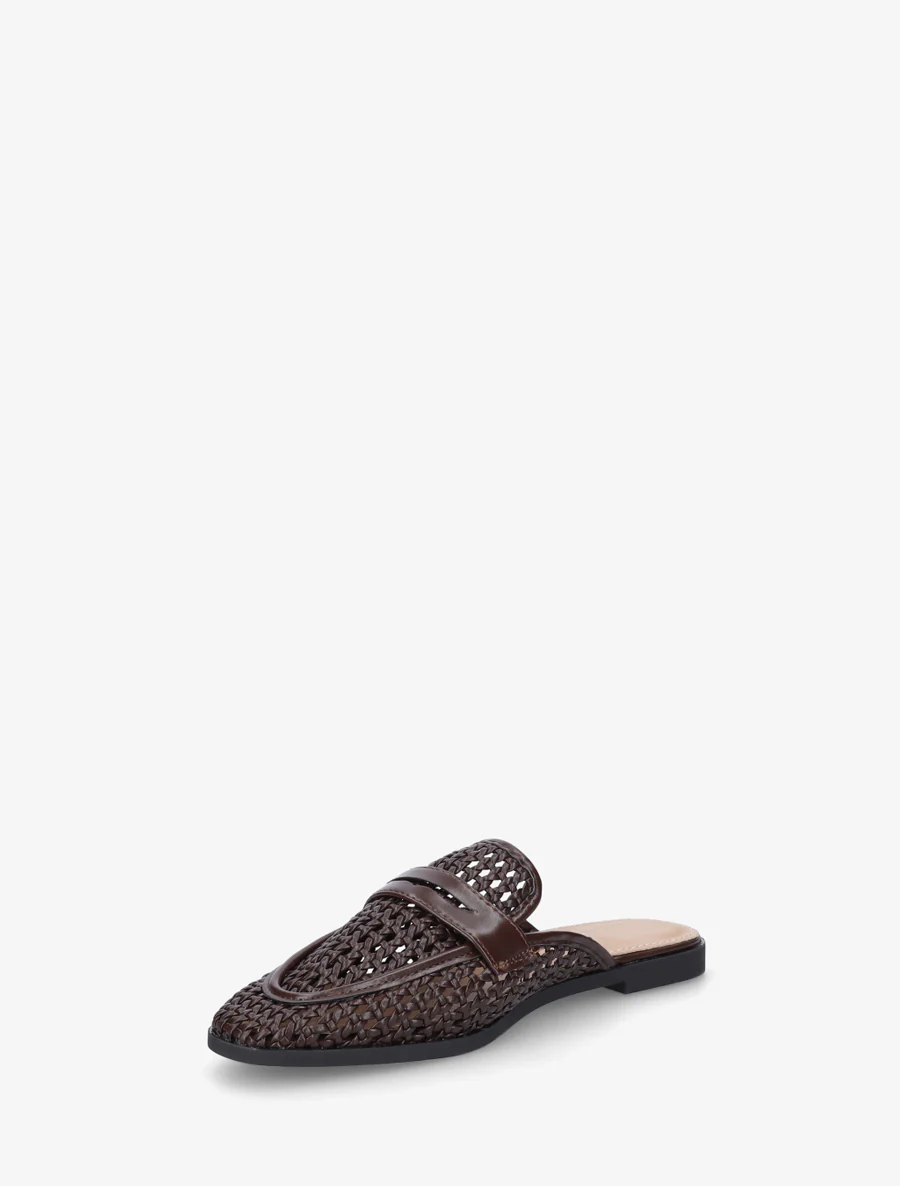 Muiltjes in mocassin-stijl met gevlochten effect - Bruin - Image 3