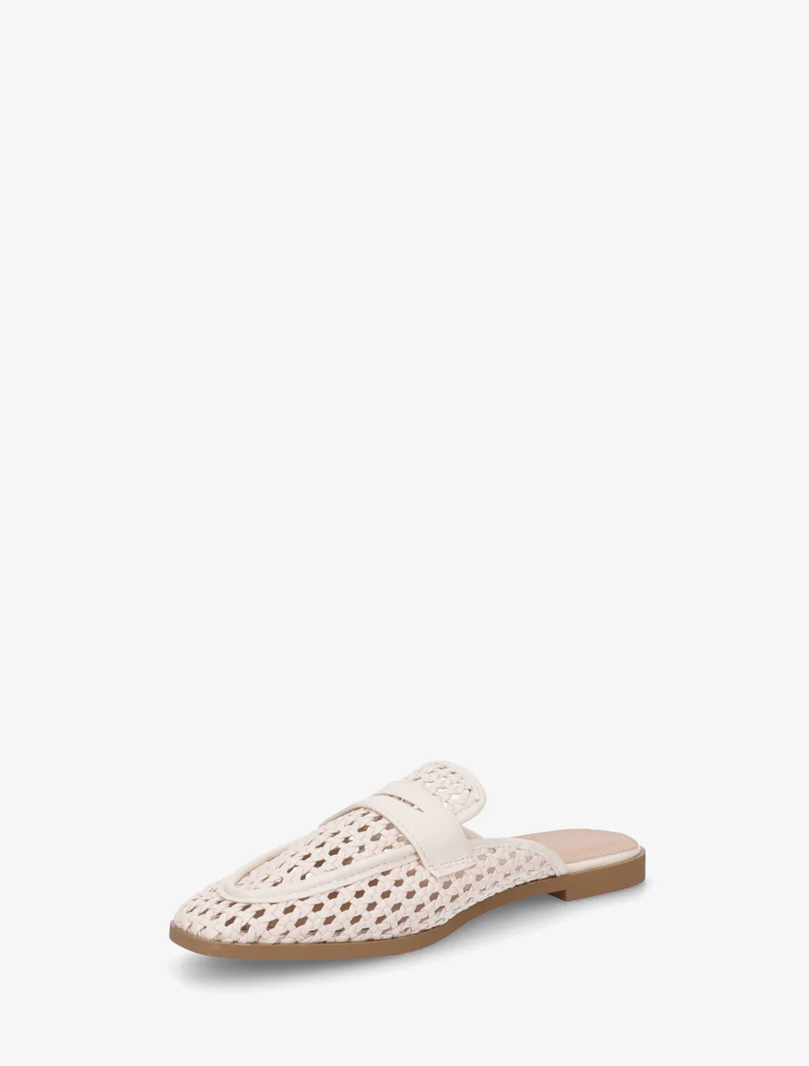 Muiltjes in mocassin-stijl met gevlochten effect - Beige - Image 3