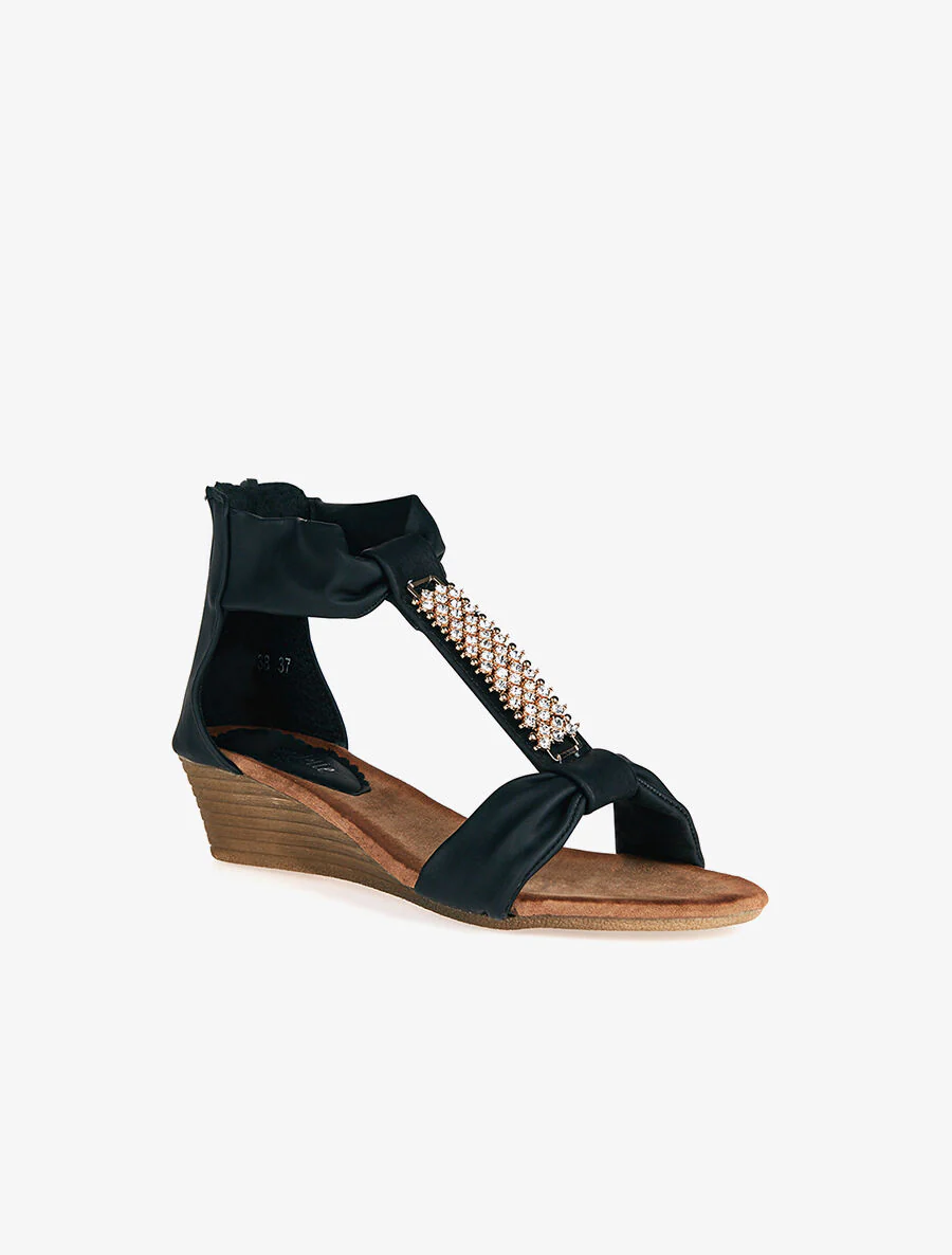Sierlijke sandalen met strass - zwart - Image 2