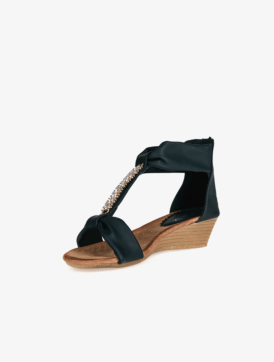 Sierlijke sandalen met strass - zwart - Image 3