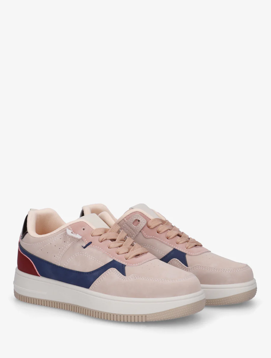Nubuck-effect sneakers met dikke zool - Roos - Image 4