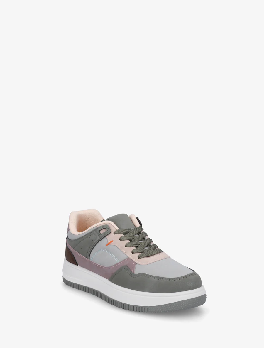 Nubuck-effect sneakers met dikke zool - Watergroen - Image 2