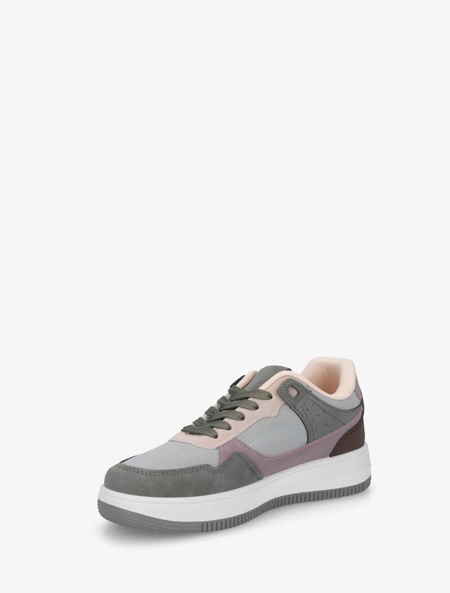 Nubuck-effect sneakers met dikke zool - Watergroen - Image 3