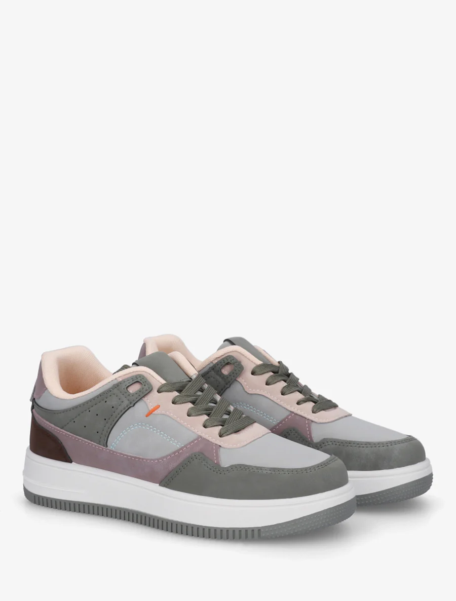 Nubuck-effect sneakers met dikke zool - Watergroen - Image 4