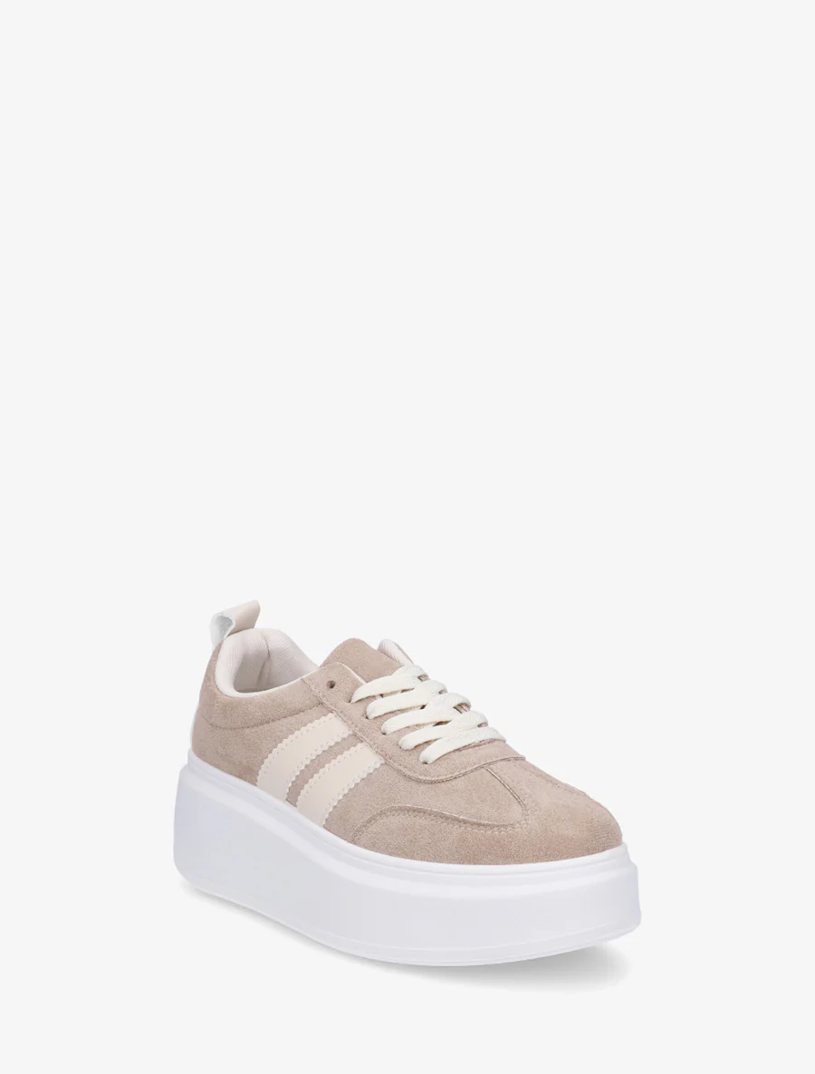 Nubuck-effect sneakers met strepen - Mol - Image 2