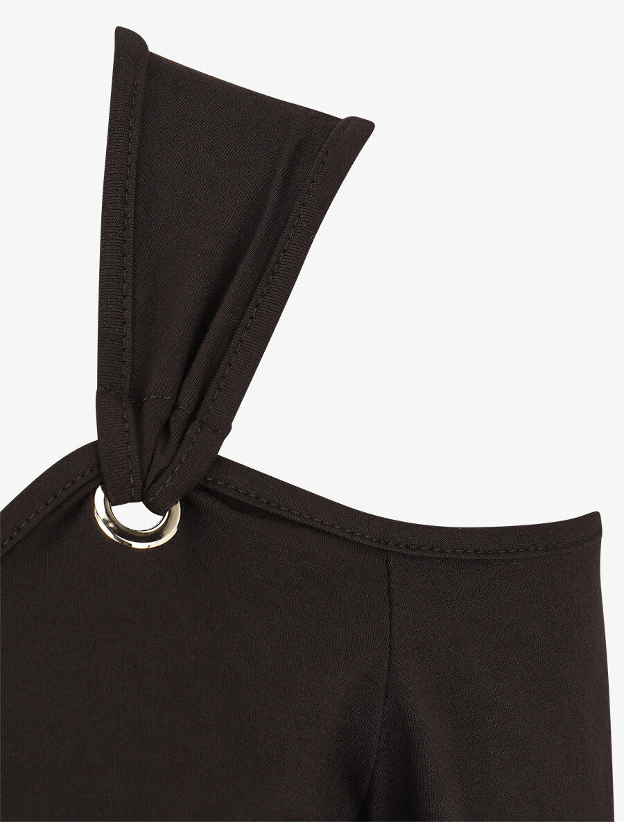 Off-the-shoulder top met korte mouwen - Zwart - Image 3