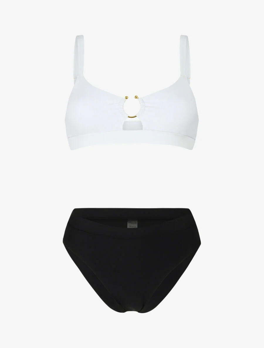 Ongepaarde bikini met ring - Zwart
