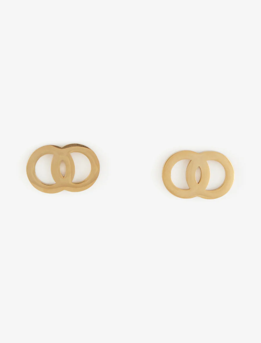 Oorstekers met verstrengelde cirkels - Goud - Image 2