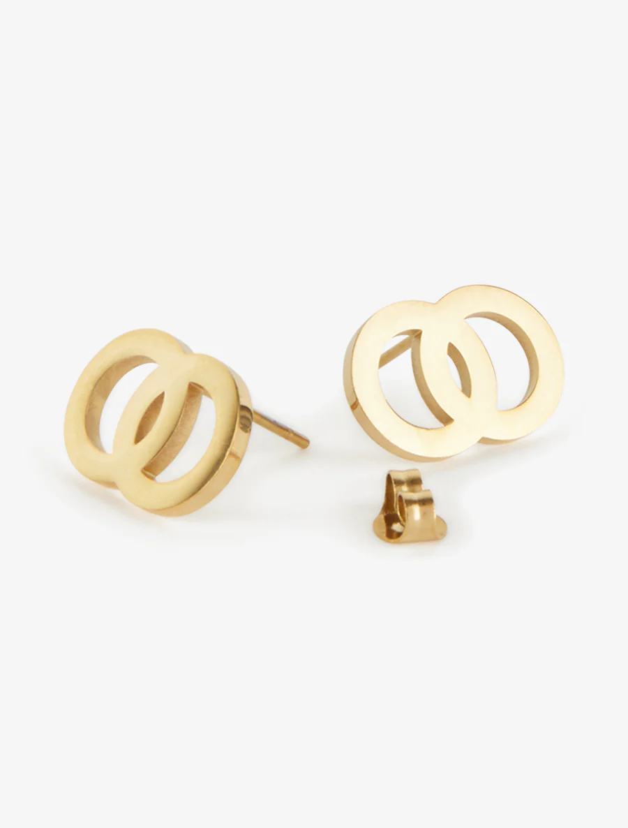 Oorstekers met verstrengelde cirkels - Goud - Image 3
