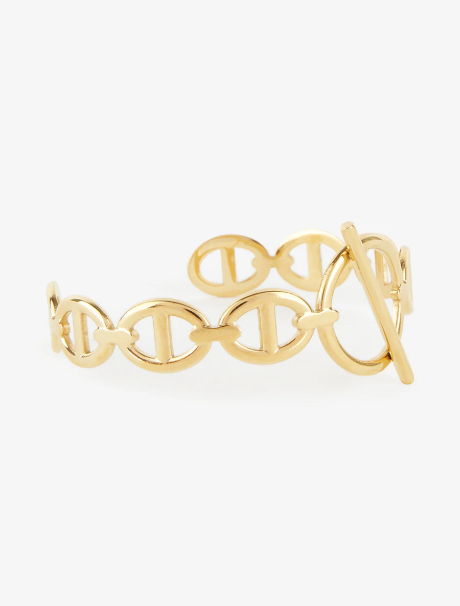 Open armband met kabelschakels - Goud - Image 2