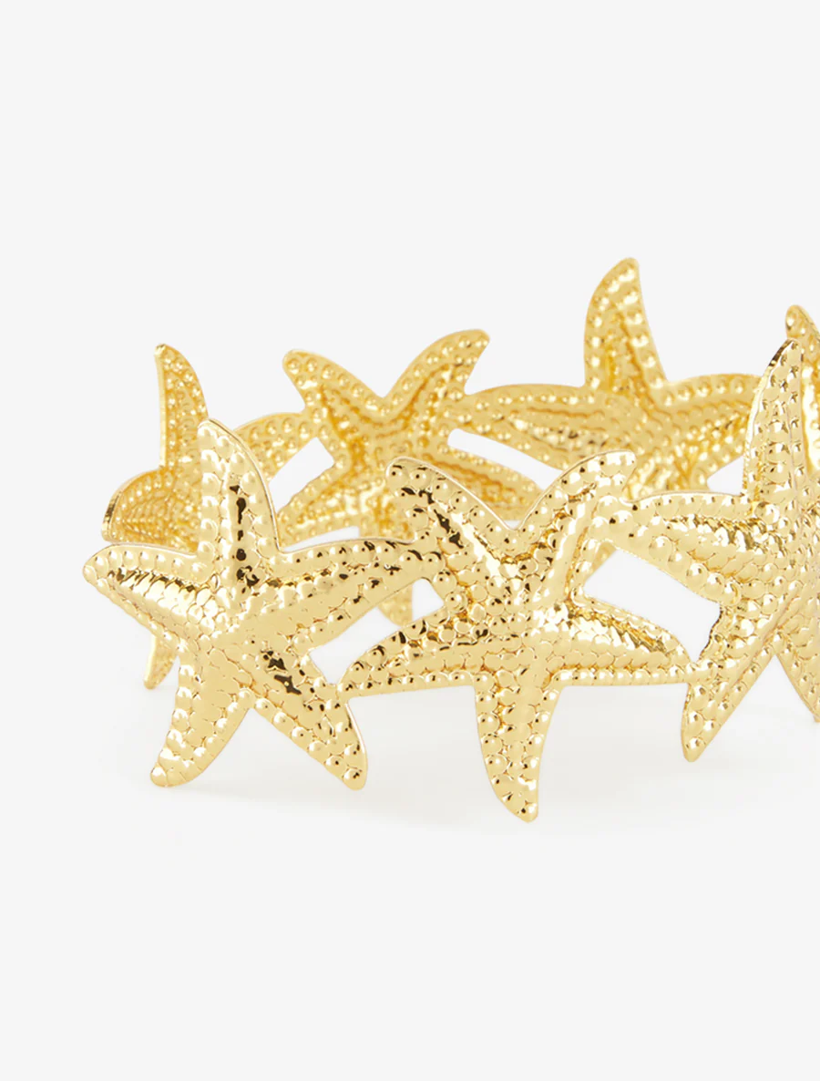 Open armband zeesterren - Goud - Image 3