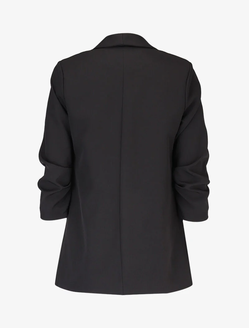 Open blazer met geplooide mouwen - zwart - Image 2