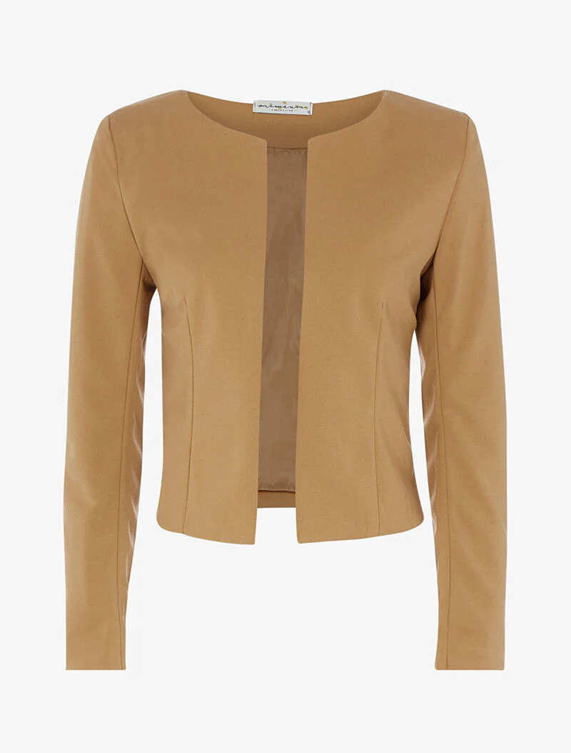 Open eenvoudige jas - Camel