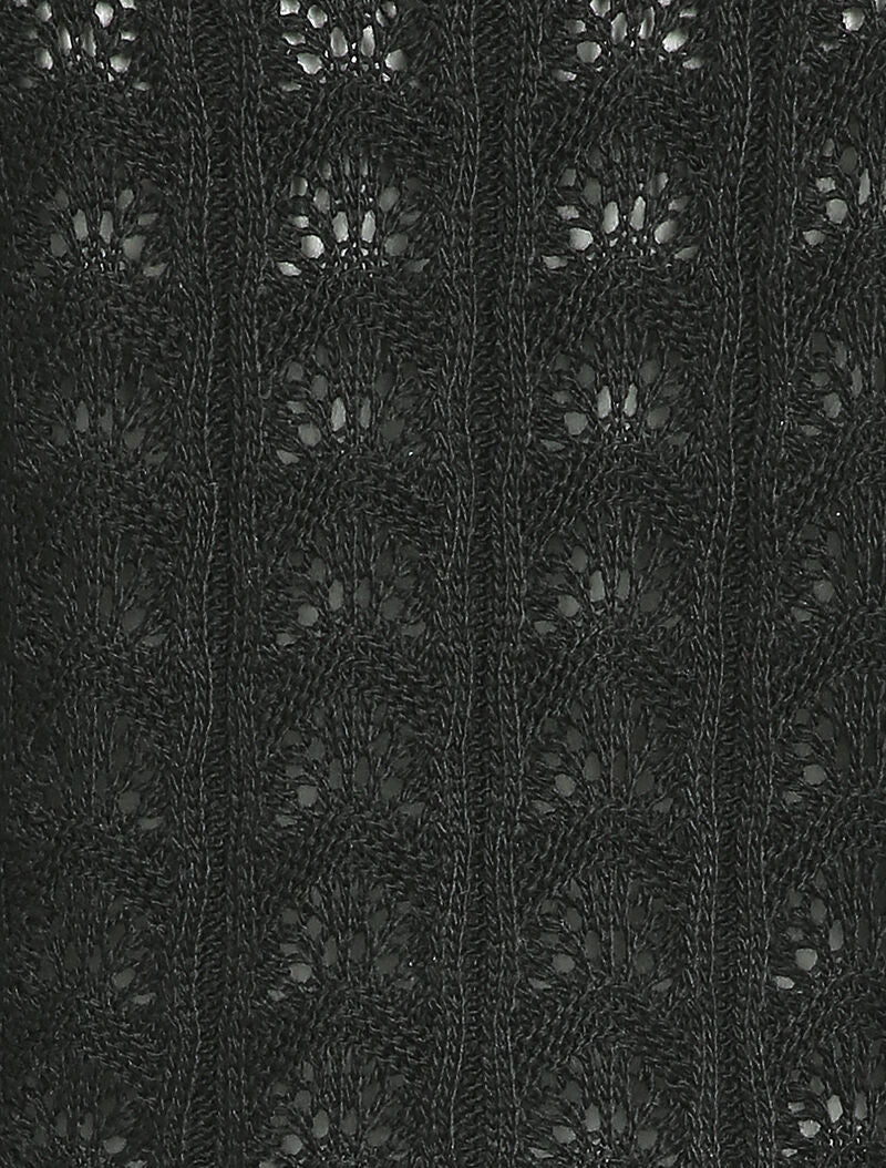 Opengewerkt gebreid vest - Zwart - Image 3