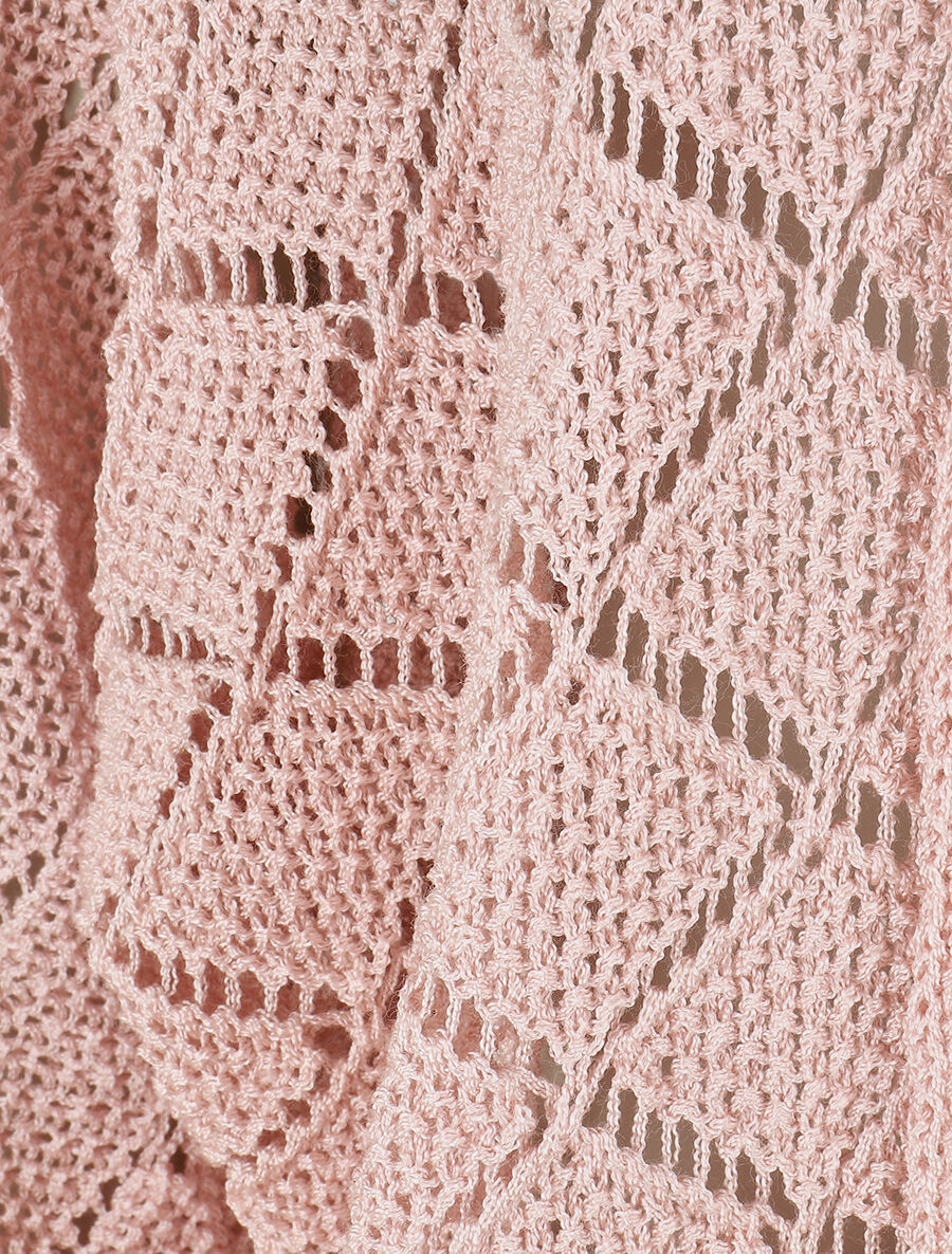 Open gebreid vest - Roze - Image 3